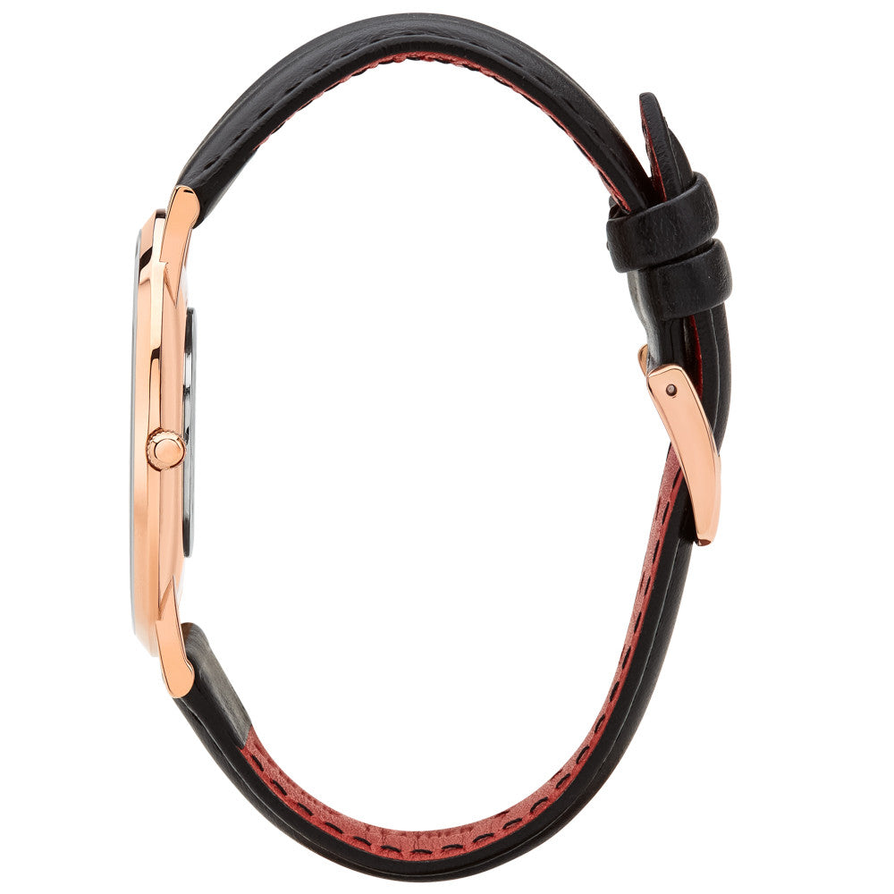 Pinnacle Ultra Slim 40mm Rose Gold | Black Leather Watch