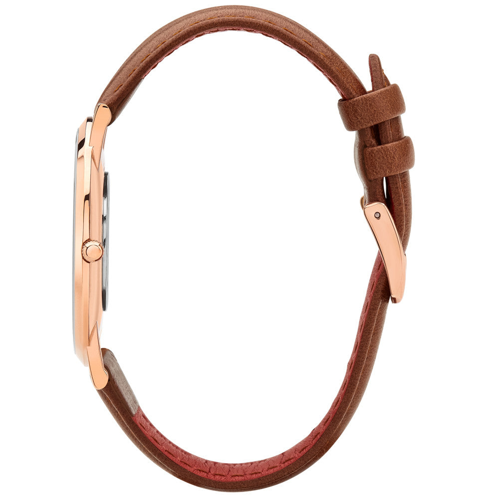 Pinnacle Ultra Slim 40mm Rose Gold | Brown Leather Watch