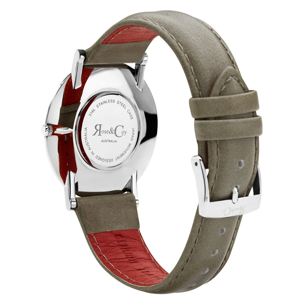 Pinnacle Ultra Slim 40mm Silver | Sage Dial | Sage Leather Strap Watch