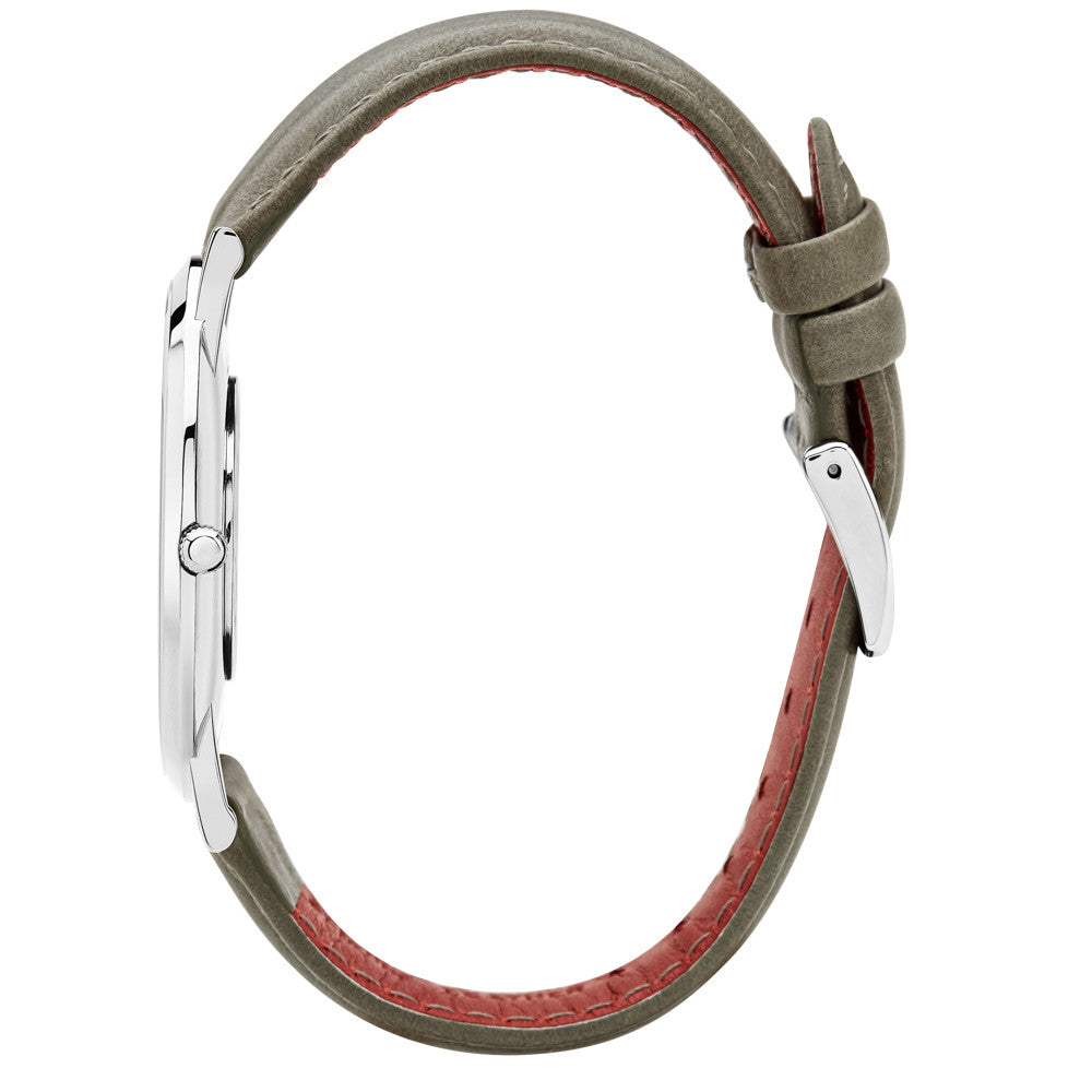 Pinnacle Ultra Slim 40mm Silver | Sage Leather Watch