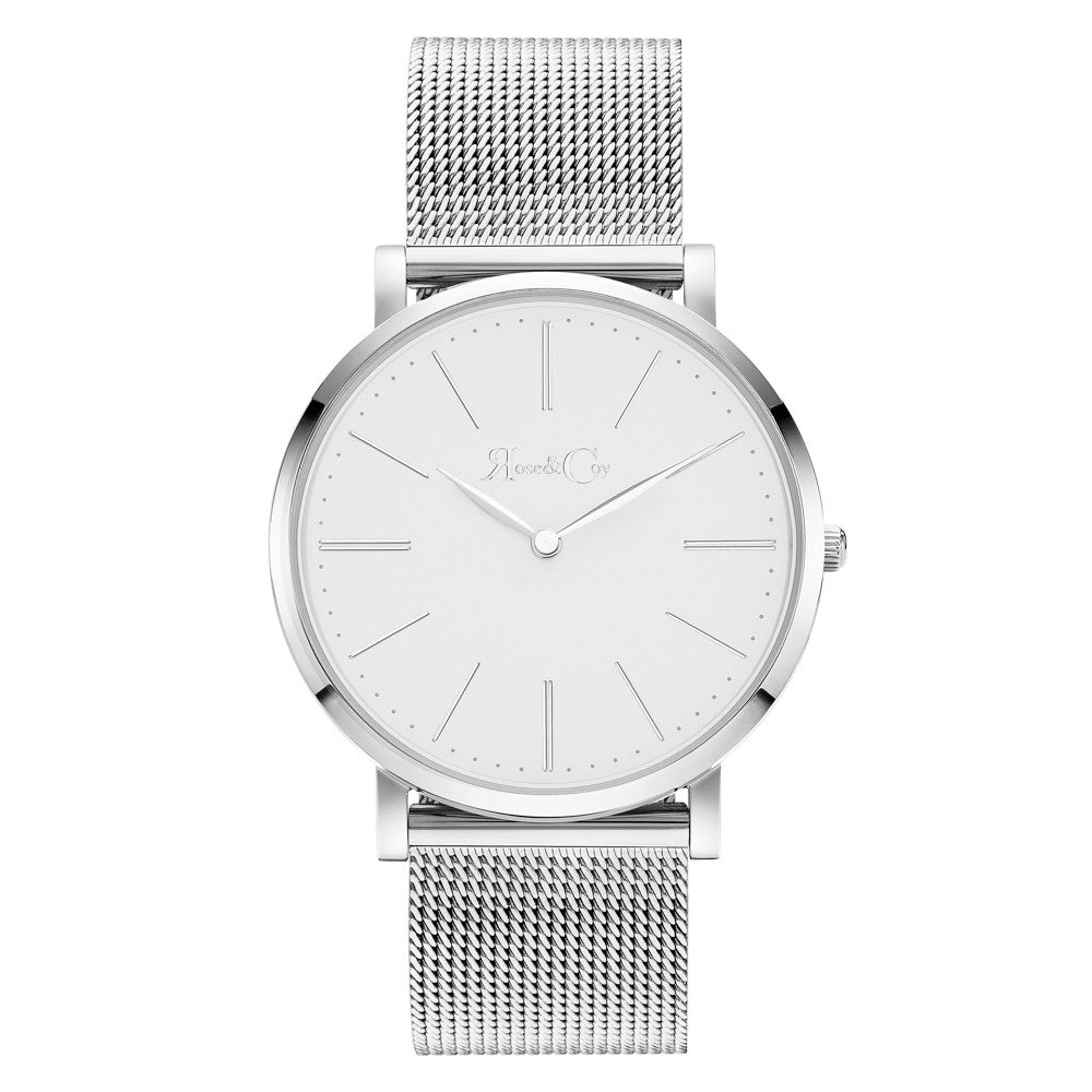 Pinnacle Ultra Slim 40mm Silver | Mesh Strap Watch