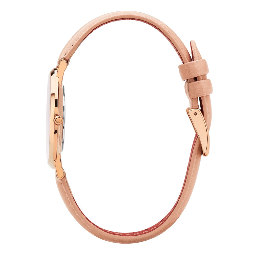 Mini Pinnacle Ultra Slim 34mm Rose Gold | Peach Leather Watch