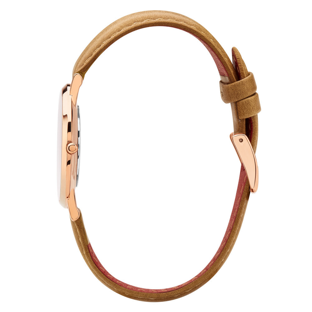 Mini Pinnacle Ultra Slim 34mm Rose Gold | Tan Leather Watch