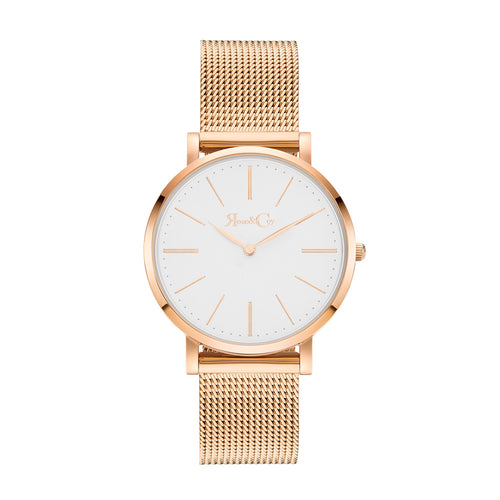Mini Pinnacle Ultra Slim 34mm Rose Gold | Mesh Strap Watch