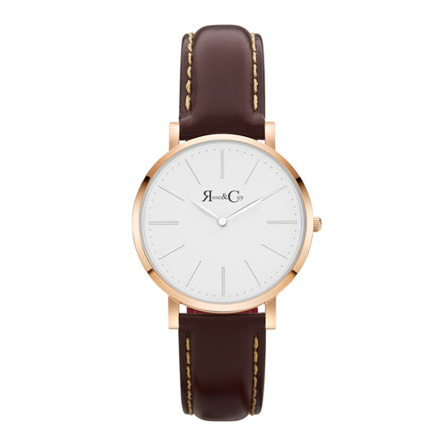 Mini Pinnacle Ultra Slim 34mm Rose Gold | Dark Brown Watch