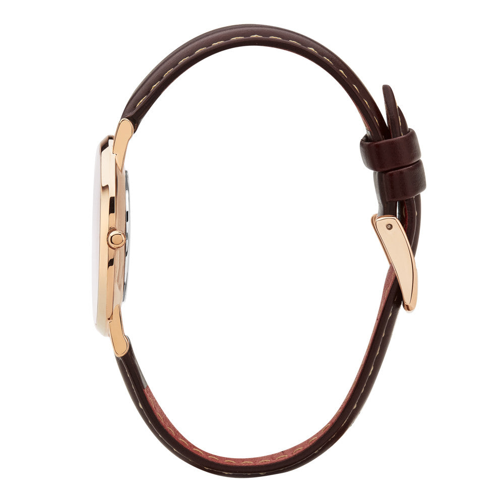 Mini Pinnacle Ultra Slim 34mm Rose Gold | Dark Brown Watch