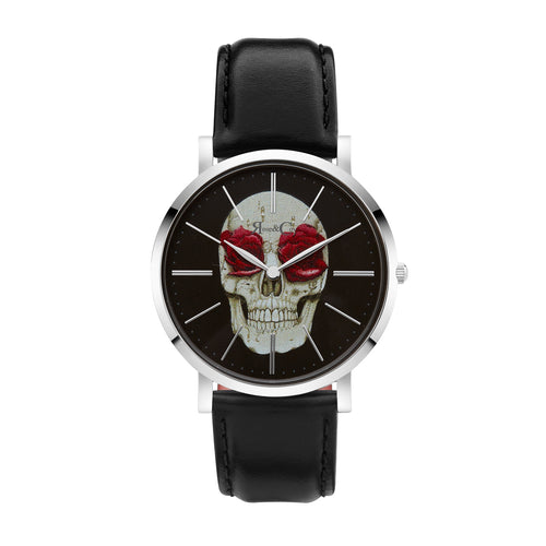 Art Series Skull & Rose Ultra Slim 40mm | Silver Watch