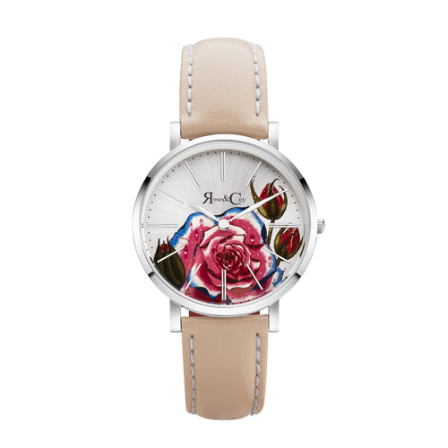 Art Series Pink Rose Ultra Slim 34mm Silver | Peach Watch