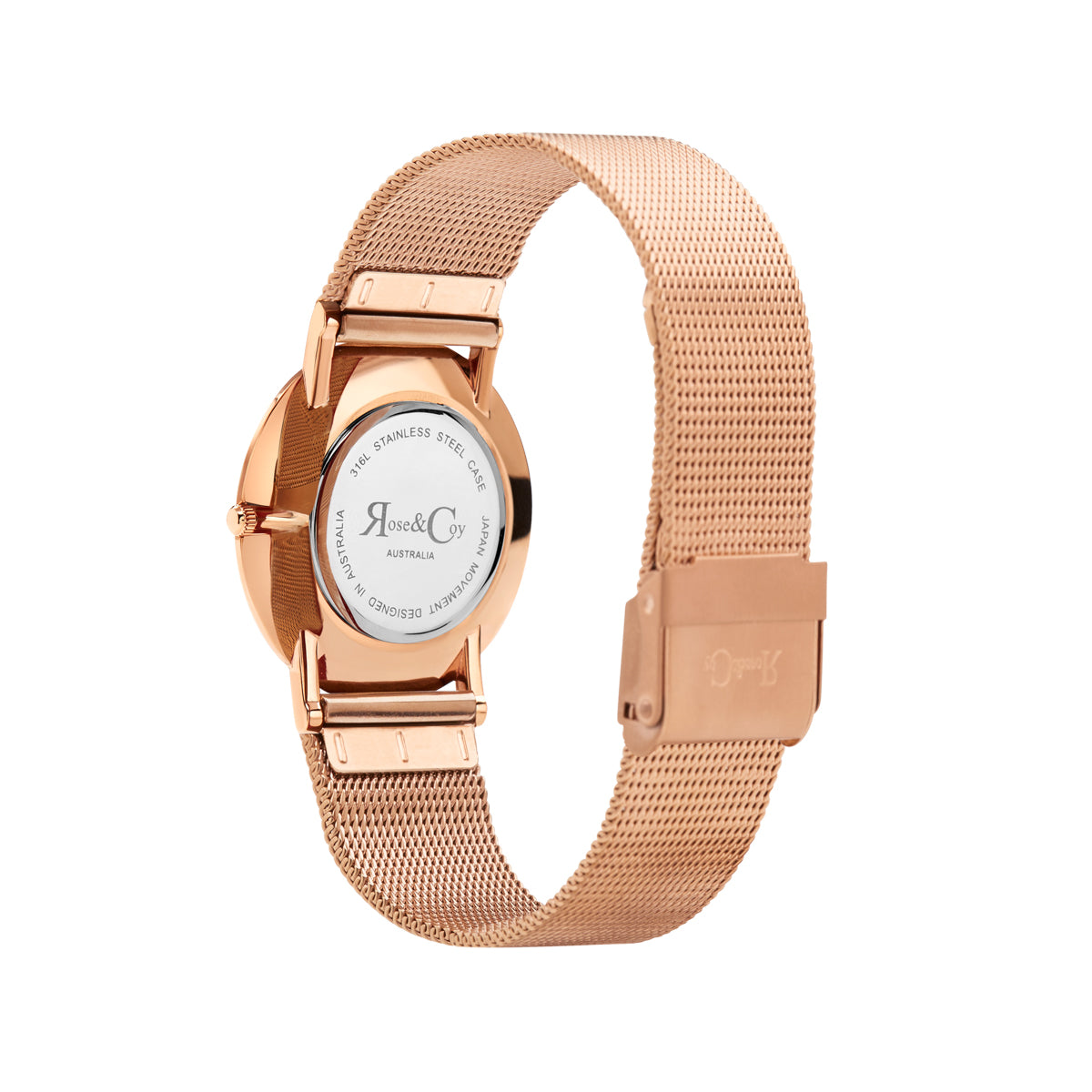 Art Series Golden Red Rose Ultra Slim 30mm Rose Gold | Mesh Strap Watch
