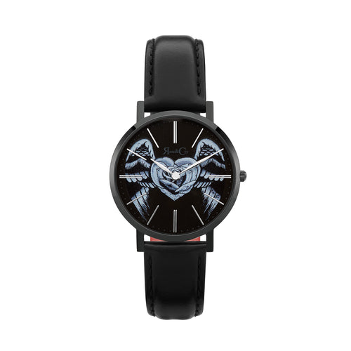 Midnight Winged Rose Heart Ultra Slim 34mm | Black Watch