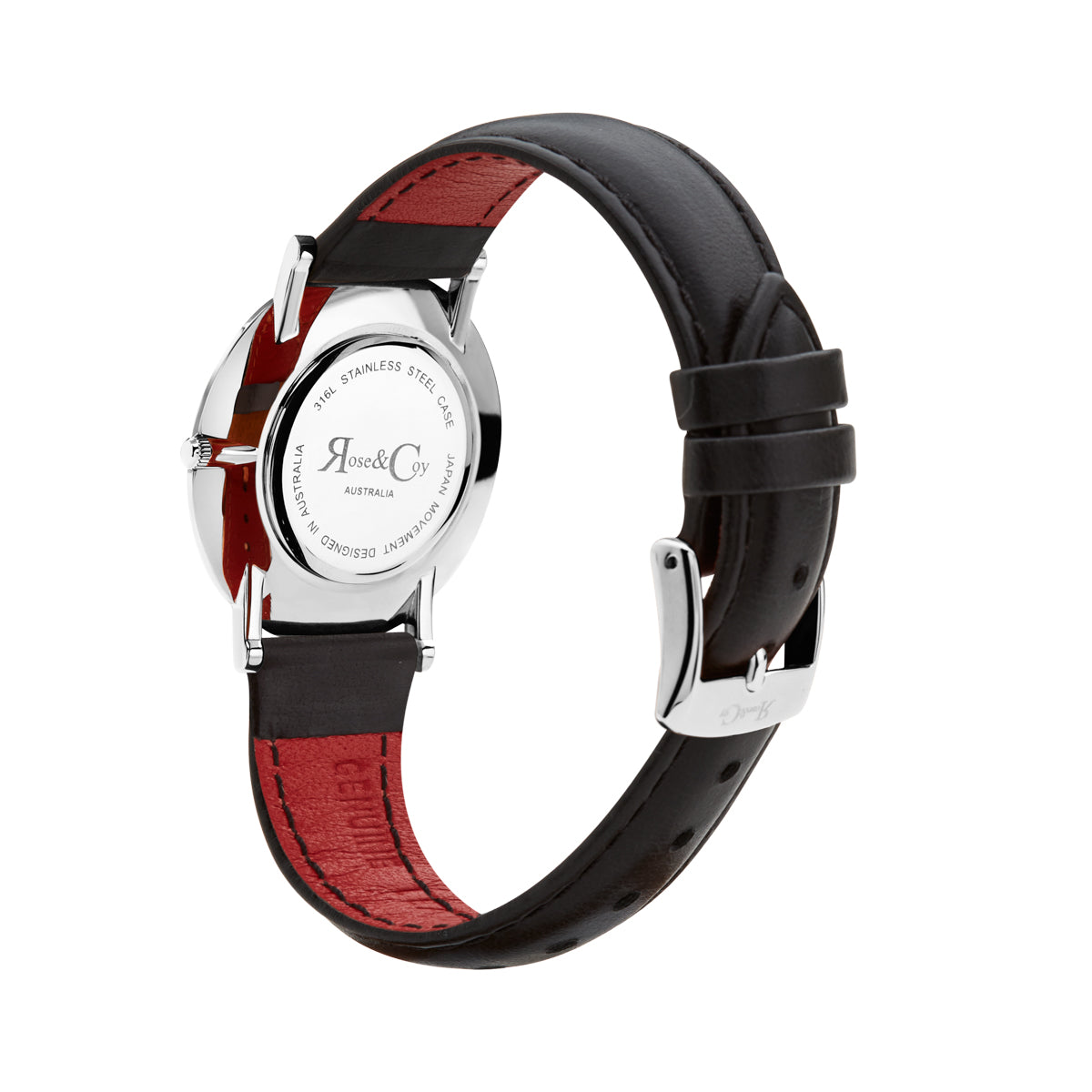 Midnight Winged Rose Heart Ultra Slim 34mm | Silver Watch