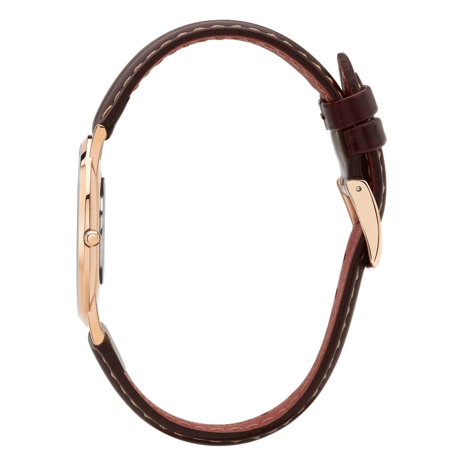Mini Pinnacle Ultra Slim 34mm Rose Gold | Dark Brown | Blue Sunray Dial Watch