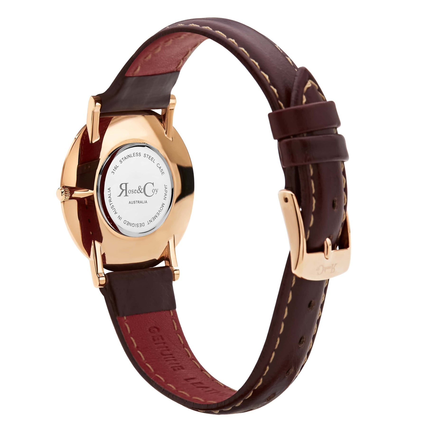 Mini Pinnacle Ultra Slim 34mm Rose Gold | Dark Brown | Blue Sunray Dial Watch