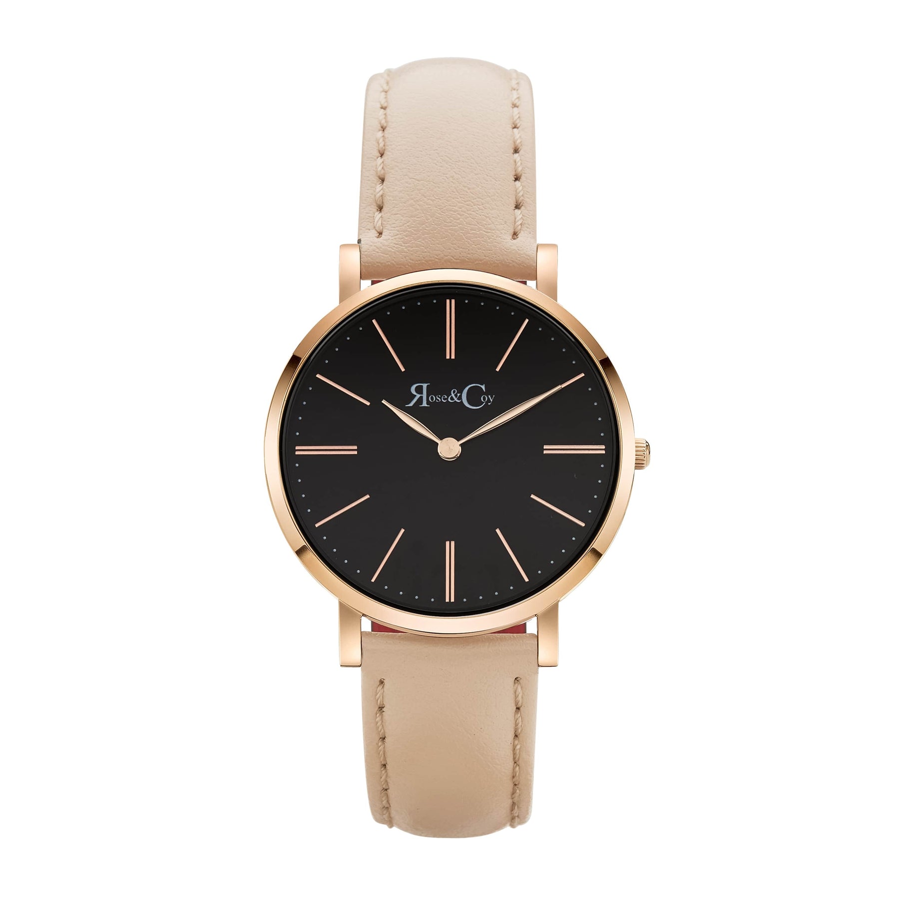 Mini Pinnacle Ultra Slim 34mm Black Dial | Peach Leather Watch