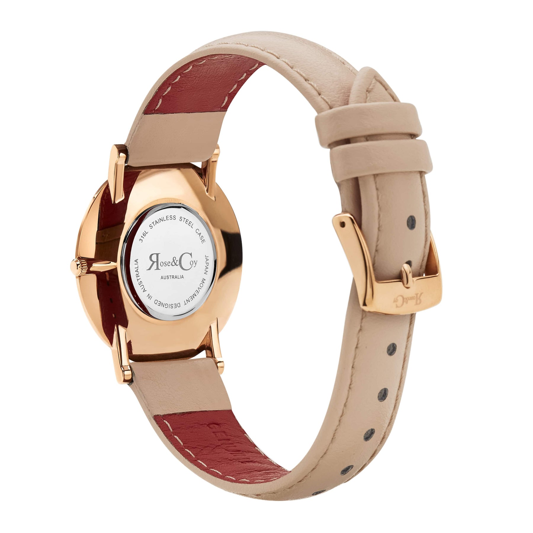 Mini Pinnacle Ultra Slim 34mm Black Dial | Peach Leather Watch