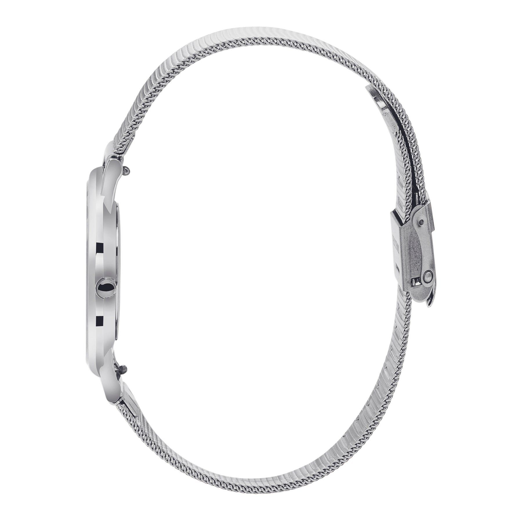 Mini Pinnacle Ultra Slim 34mm Silver | Mesh Strap Watch