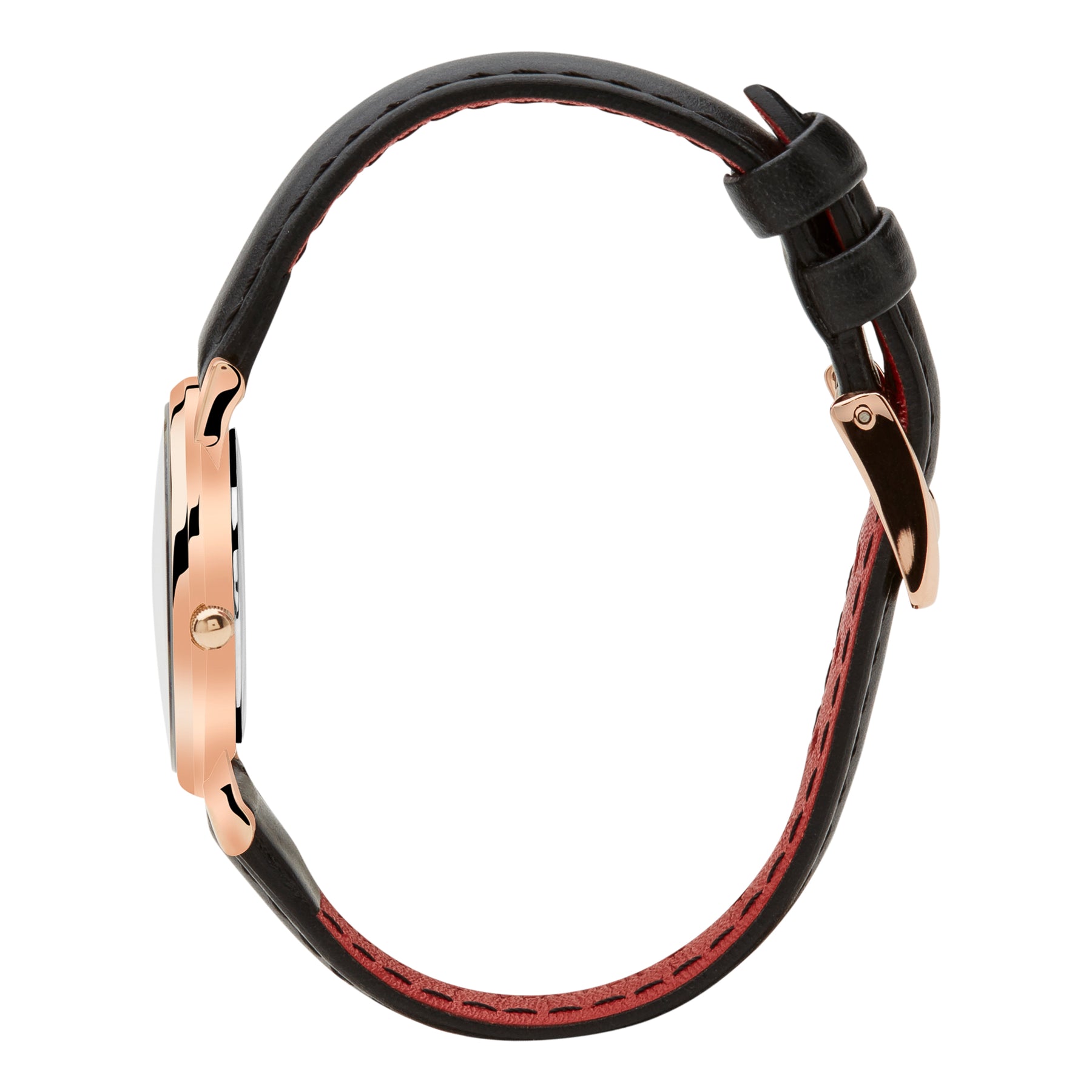 Petite Pinnacle Ultra Slim 30mm Rose Gold | Black Leather | Black Dial Watch