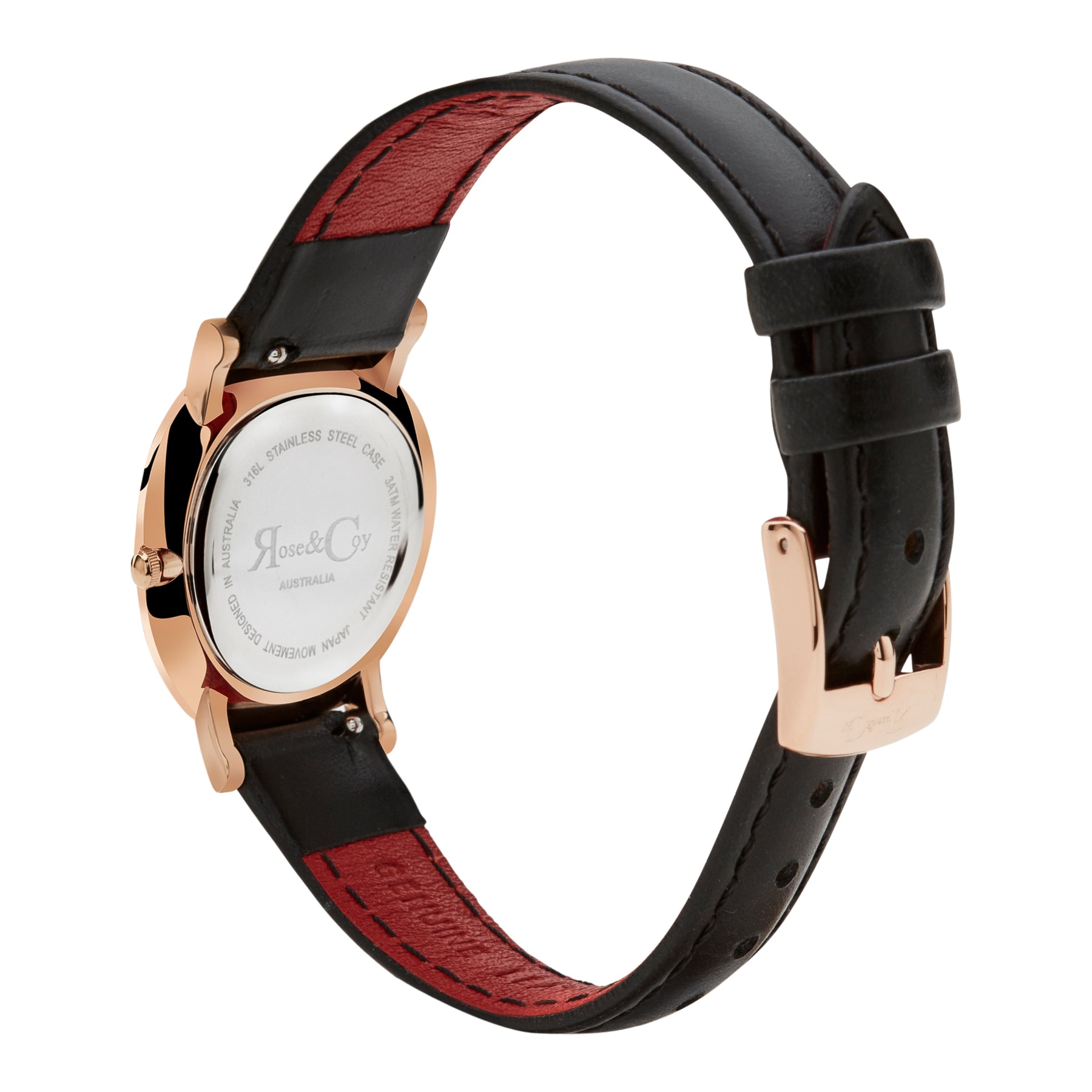 Petite Pinnacle Ultra Slim 30mm Rose Gold | Black Leather | Black Dial Watch