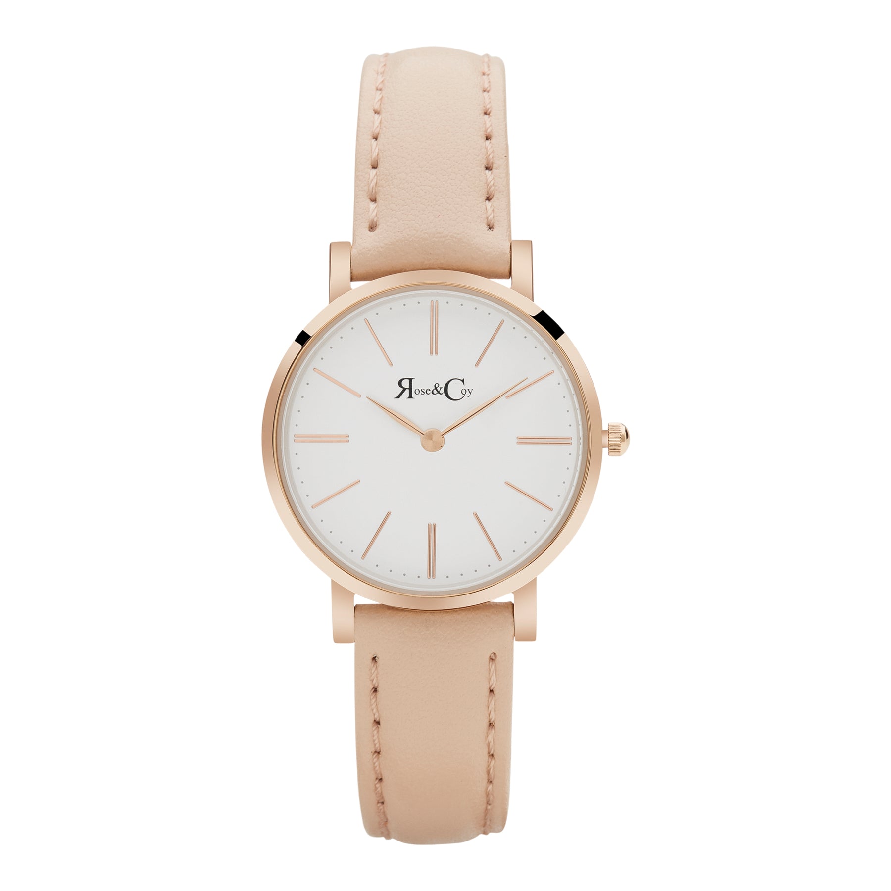 Petite Pinnacle Ultra Slim 30mm Rose Gold | Peach Leather Watch