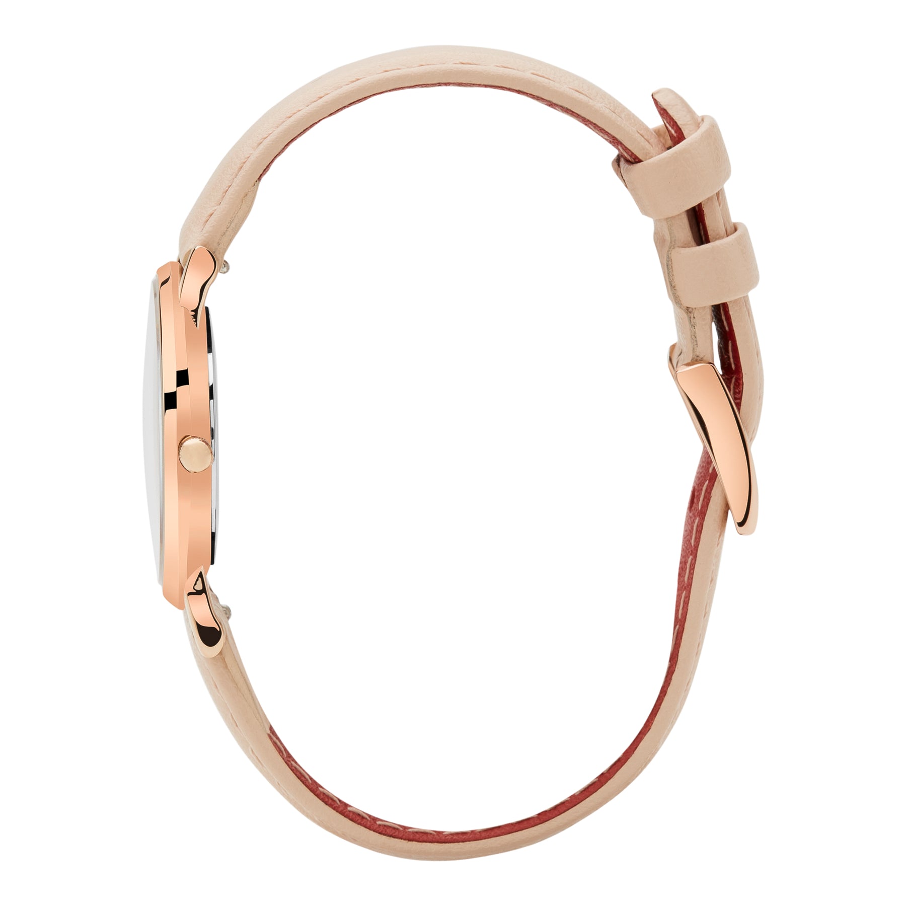 Petite Pinnacle Ultra Slim 30mm Rose Gold | Peach Leather Watch