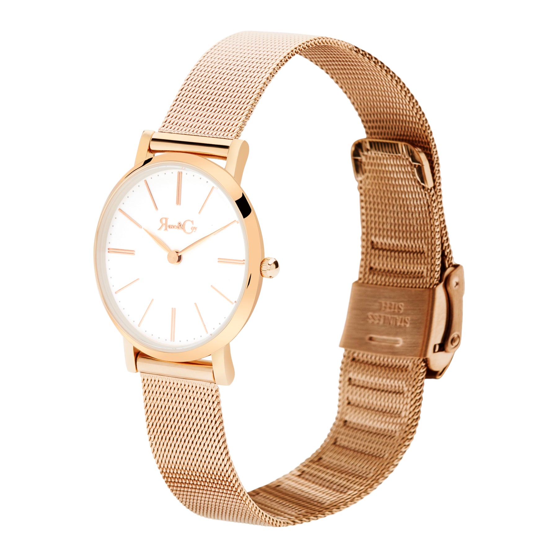 Petite Pinnacle Ultra Slim 30mm Rose Gold | Mesh Strap Watch