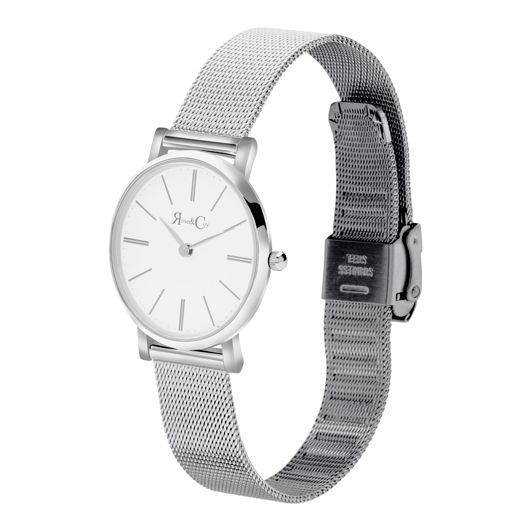 Petite Pinnacle Ultra Slim 30mm Silver | Mesh Strap Watch