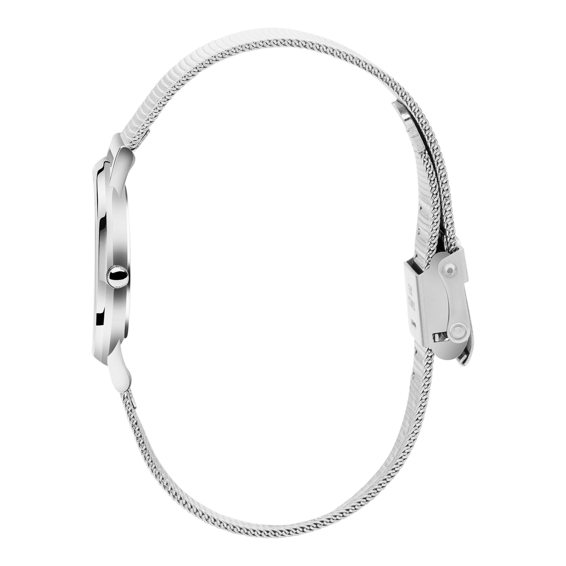 Petite Pinnacle Ultra Slim 30mm Silver | Mesh Strap Watch