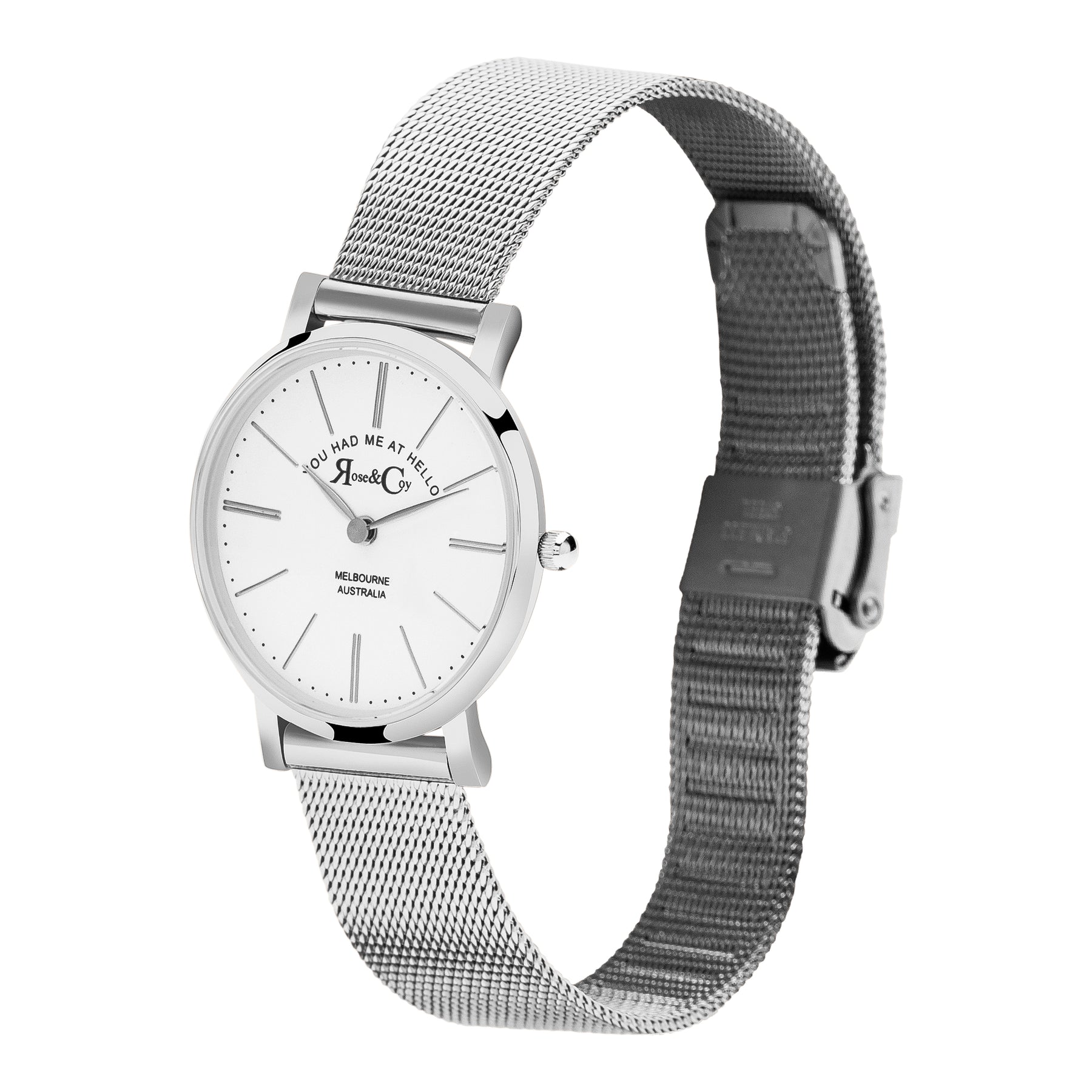 You had me at hello 30mm Silver | Mesh Strap Watch