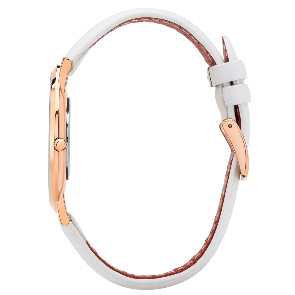 Pinnacle Ultra Slim 40mm Rose Gold | White Leather Watch