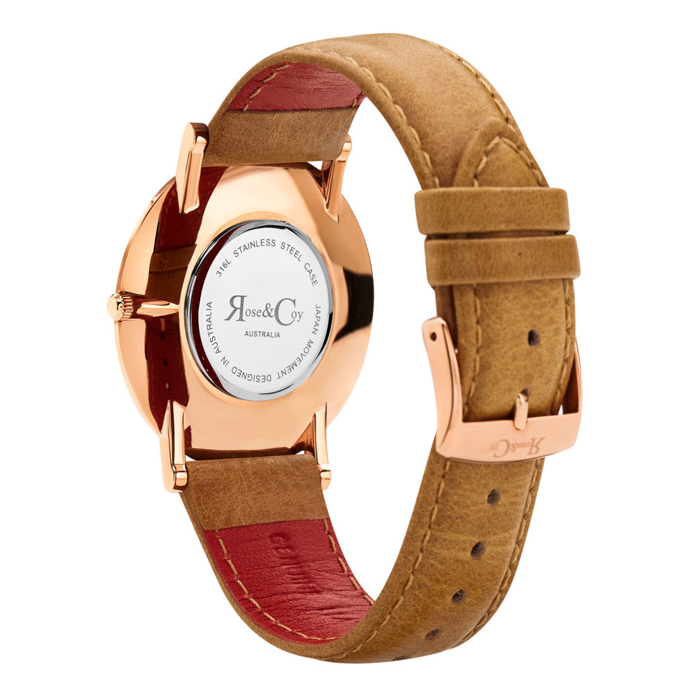 Pinnacle Ultra Slim 40mm Rose Gold | Tan Leather Watch
