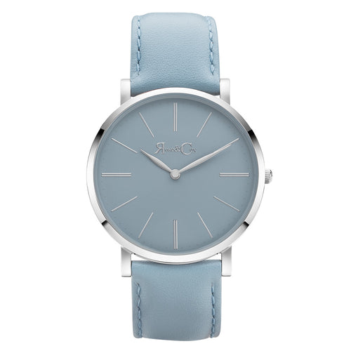 Pinnacle Ultra Slim 40mm Silver | Sky Blue Watch
