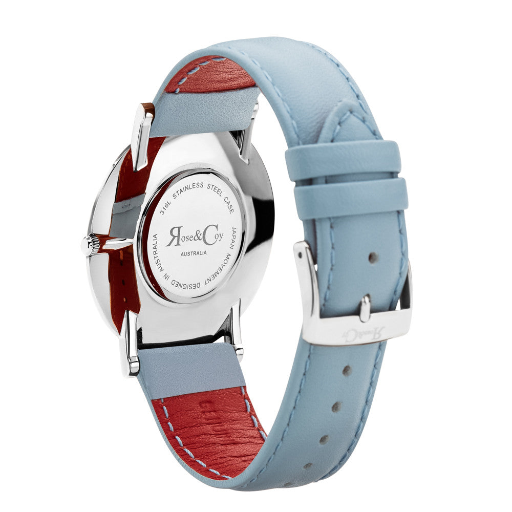Pinnacle Ultra Slim 40mm Silver | Sky Blue Watch