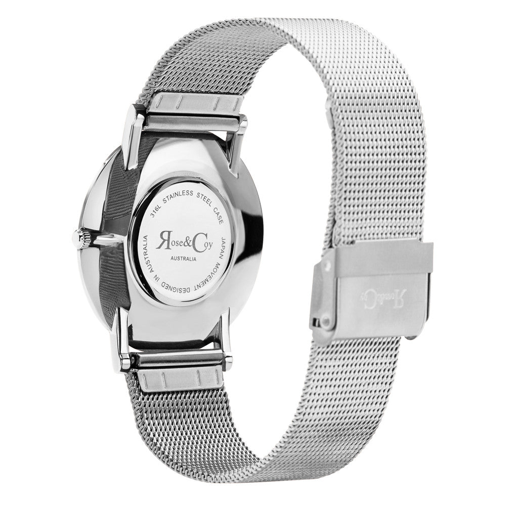 Pinnacle Ultra Slim 40mm Silver | Mesh Strap Watch