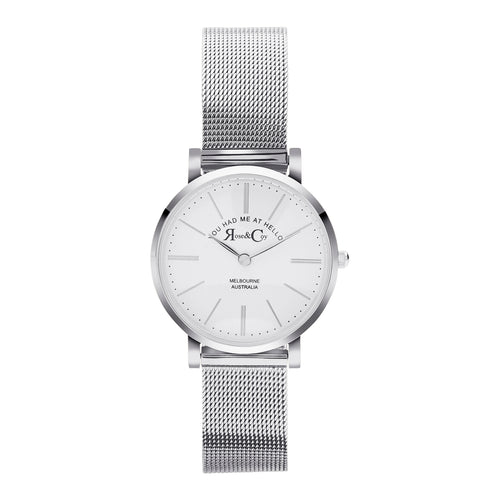 You had me at hello 30mm Silver | Mesh Strap Watch